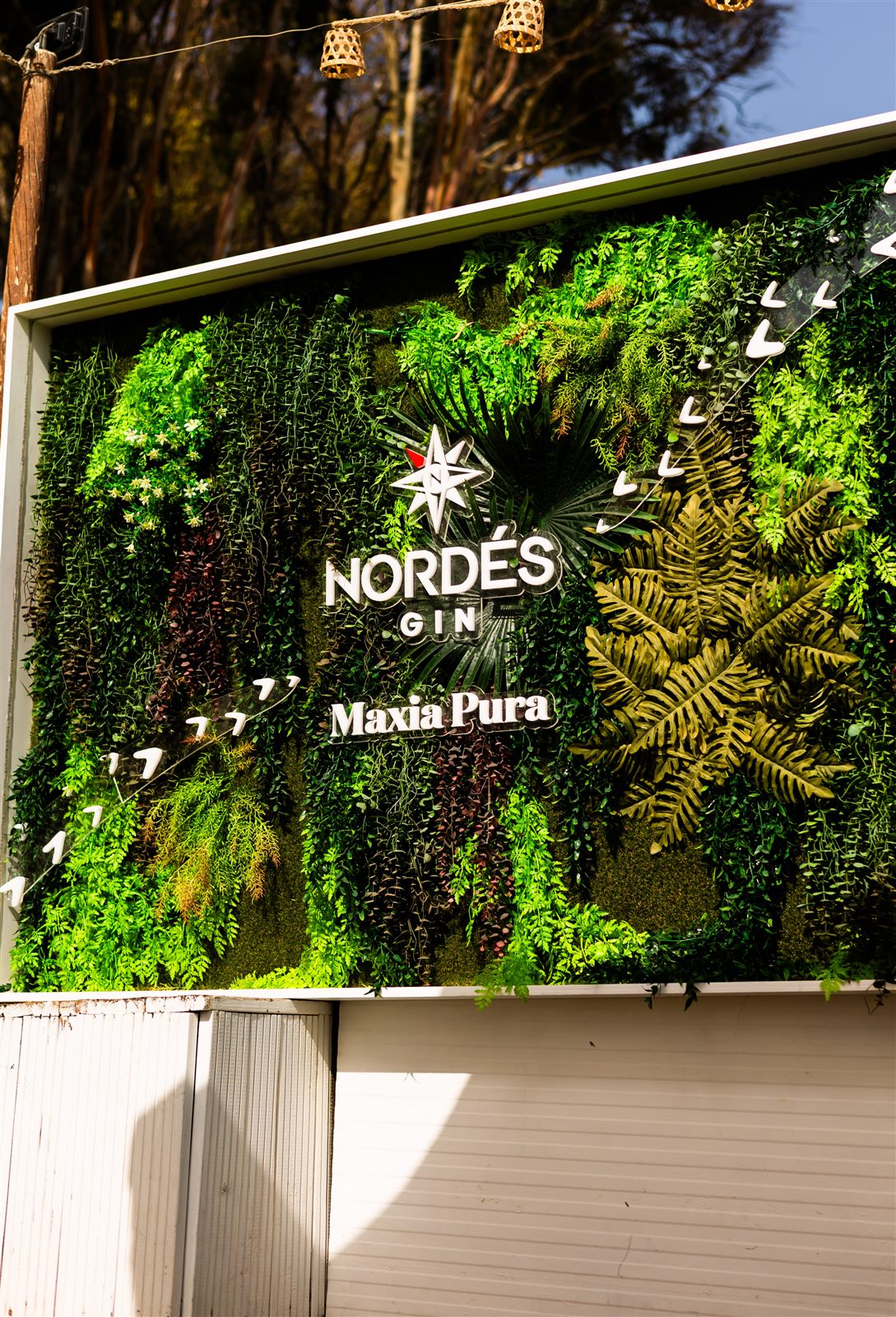 Activaci&oacute;n de marca Nord&eacute;s Gin: photocall vegetal con logo